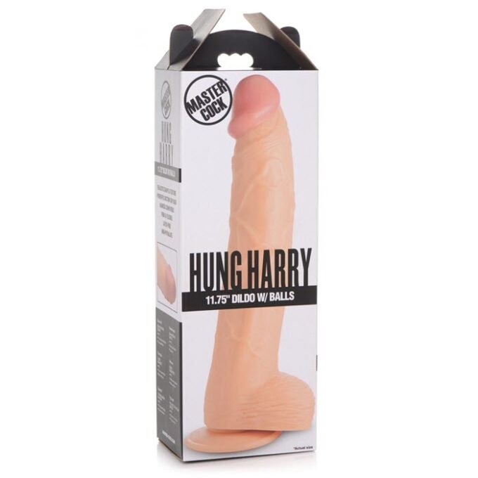 XT-67 Hung Harry 11.75 Inch Dildo with Balls - Light - Imagen 7