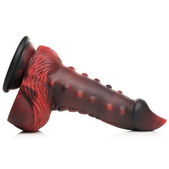CC-34 Creature Cocks Lava Demon Thick Nubbed Silicone Dildo - Black/Red - Imagen 3