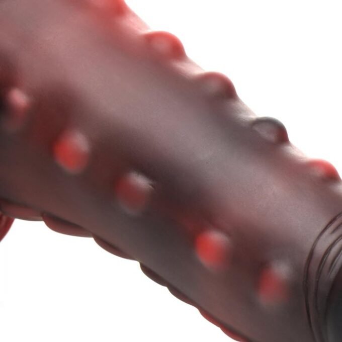 CC-34 Creature Cocks Lava Demon Thick Nubbed Silicone Dildo - Black/Red - Imagen 4