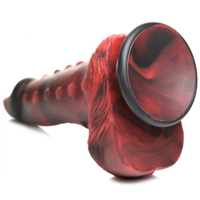 CC-34 Creature Cocks Lava Demon Thick Nubbed Silicone Dildo - Black/Red - Imagen 5