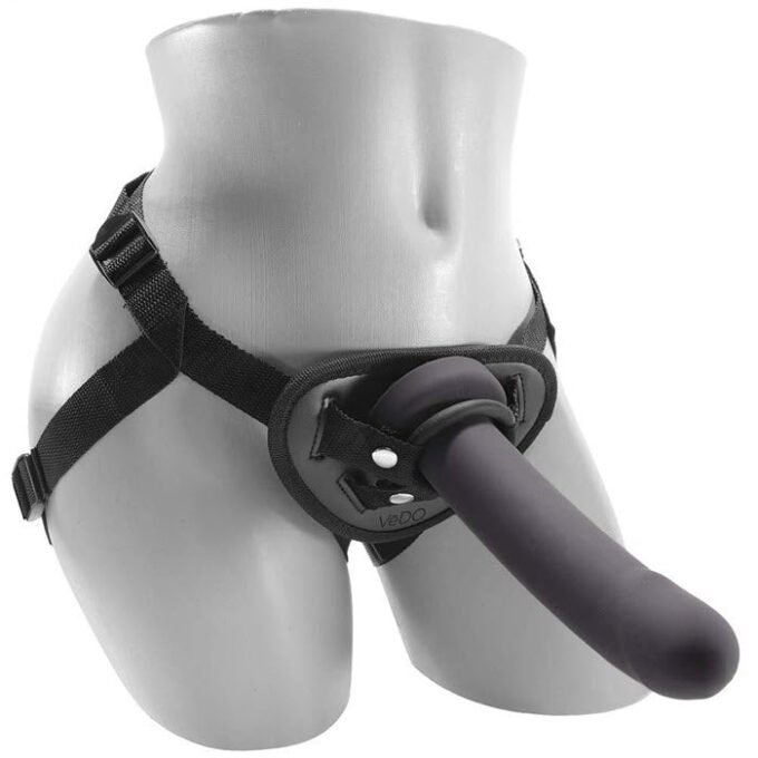 AR-881 VeDo Strapped Rechargeable Vibrating Strap On - Just Black - Imagen 2