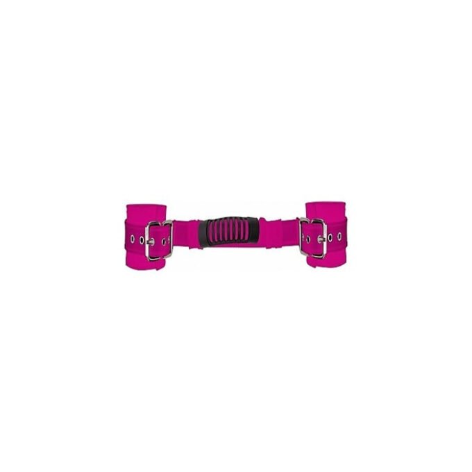 AE-457  Shots Ouch Adjustable Leather Handcuffs - Pink - Imagen 2