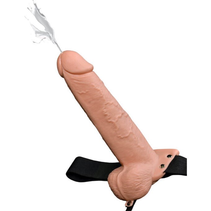 AR-884 Fetish Fantasy Series 7.5" Hollow Squirting Strap On w/Balls - Flesh - Imagen 3