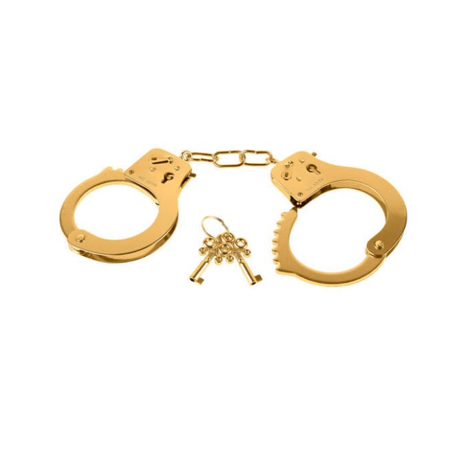AE-476 Fetish Fantasy Gold Metal Cuffs - Gold - Imagen 2